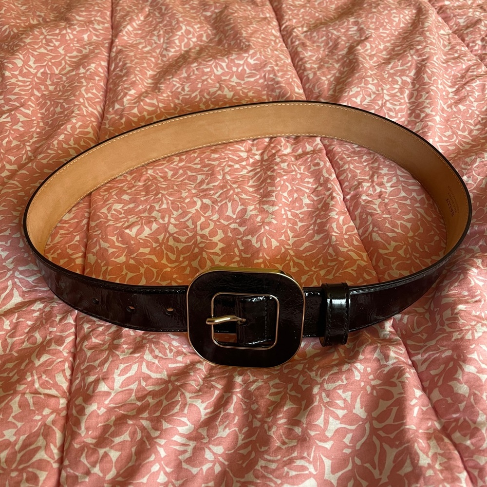 Bally patent leather belt authentic